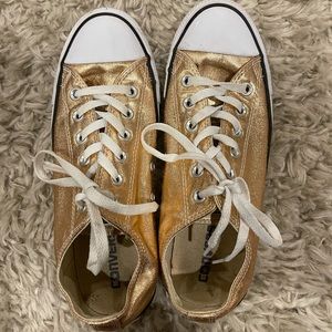 Rose gold shiny converse